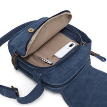 Load image into Gallery viewer, Canvas Small Slant Zip Bag - Charcoal (Davan)