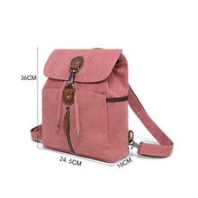 Load image into Gallery viewer, Canvas Multifunctional Bag/Backpack w/ Leather Trim - Teal
