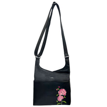 Load image into Gallery viewer, Espe Peony Messenger Crossbody - Black