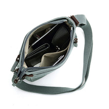 Load image into Gallery viewer, Crossbody Canvas Bag w/ Leather Trim -Turquoise