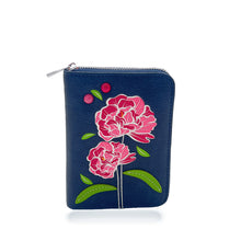 Load image into Gallery viewer, Espe Peony Sm Zip Around Wallet - Blue