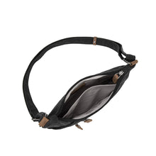 Load image into Gallery viewer, Half Moon Cotton Shoulder Bag - Black (DaVan)