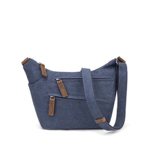Load image into Gallery viewer, Half Moon Cotton Shoulder Bag - Blue (DaVan)
