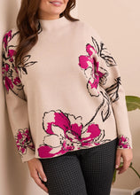 Load image into Gallery viewer, Funnel Neck Jacquard - Pink Flambe (Tribal)
