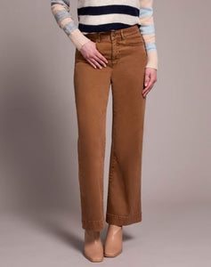 Fly Front Wide Leg Pant - Walnut (Tribal)