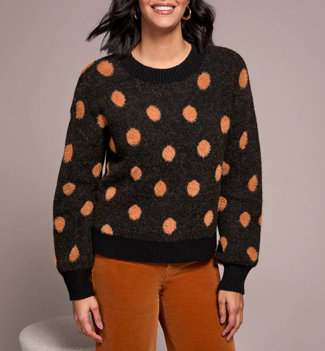 Fuzzy Dots Sweater - Black (Tribal)