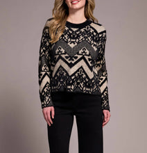 Load image into Gallery viewer, Zig Zag Sweater - Black (Tribal)
