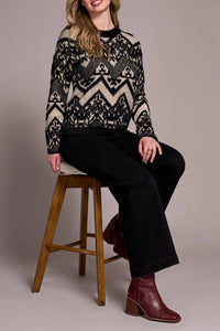 Zig Zag Sweater - Black (Tribal)
