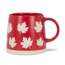 Load image into Gallery viewer, Oversized Mug w/ Maple Leaves - Red
