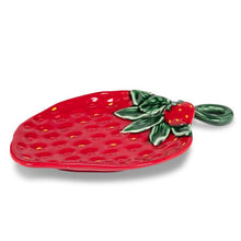 Load image into Gallery viewer, Strawberry &amp; Leaf Plate - 8.5"
