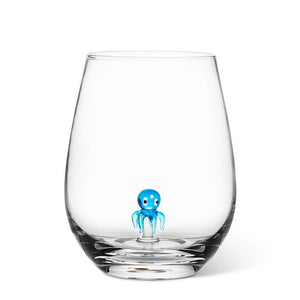 Octopus Icon Stemless Wine Glass