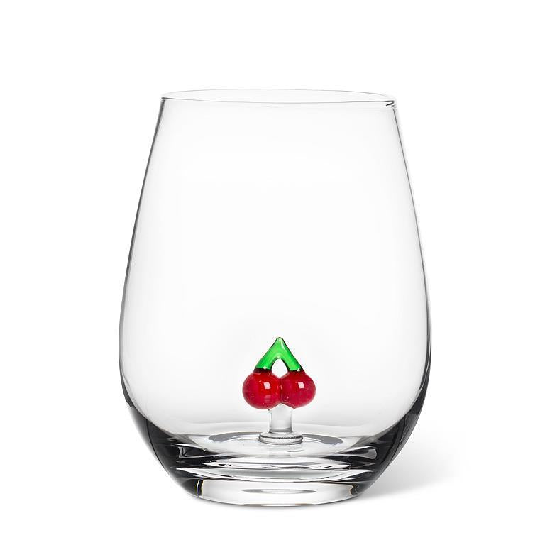 Cherry Icon Stemless Wine Glass