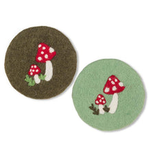 Load image into Gallery viewer, Fair Trade Felted Mushroom Coaster 2-Asst.
