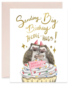 Hedgie Hugs Birthday Card