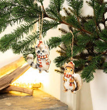 Load image into Gallery viewer, Winter Raccoon Ornament
