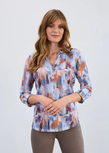 Load image into Gallery viewer, Brushstrokes Tab Sleeve Top -Rookery (FDJ)
