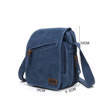 Load image into Gallery viewer, Canvas Small Slant Zip Bag - Charcoal (Davan)
