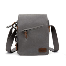 Load image into Gallery viewer, Canvas Small Slant Zip Bag - Charcoal (Davan)
