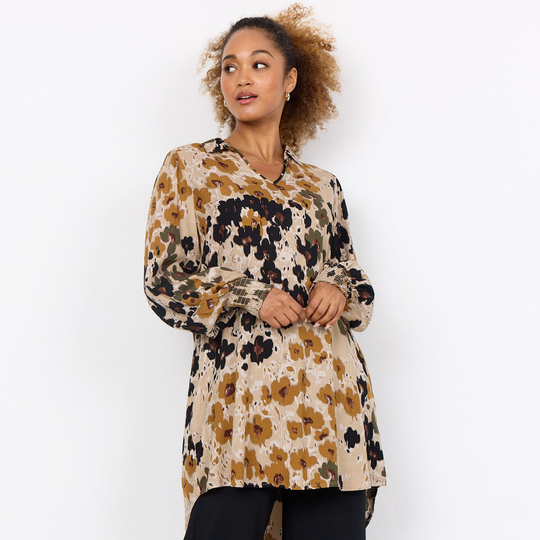 Irena Floral Tunic - Beige