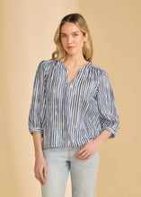 Load image into Gallery viewer, Stripe Popover Blouse - Navy/White (FDJ)
