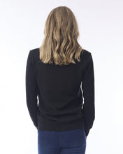 Load image into Gallery viewer, Knit Cotton V Jumper - Black (Orientique)
