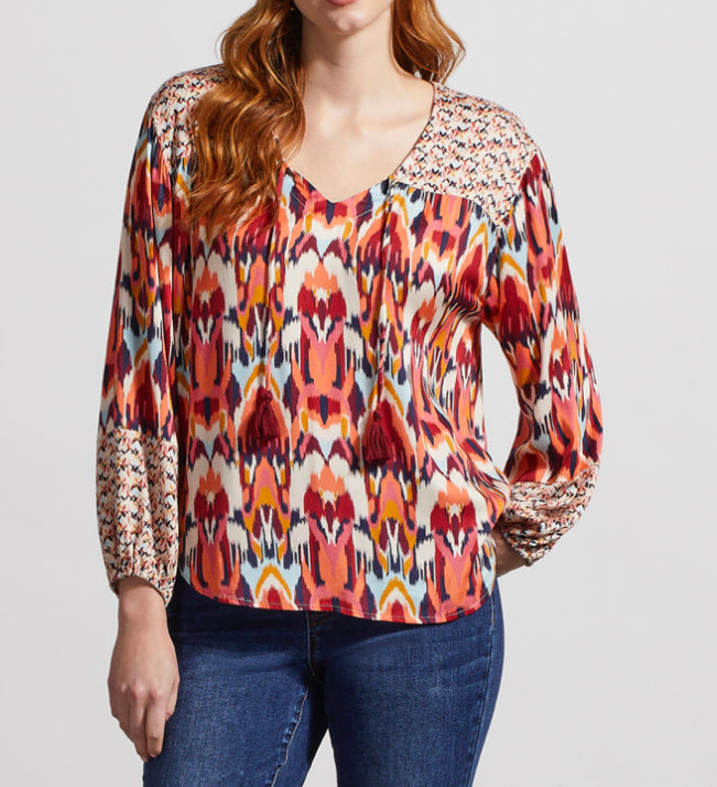Red Earth Print Blouse (Tribal)
