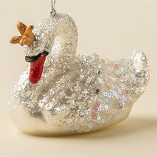 Load image into Gallery viewer, Winter Swan Glass Ornament
