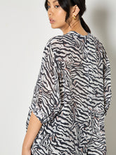 Load image into Gallery viewer, Zebra Oversized Semi-Sheer Blouse (Apricot)
