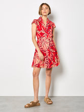 Load image into Gallery viewer, Layered Tropical Button Dress - Red (Apricot)

