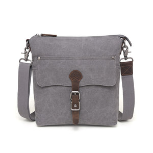 Canvas Front Buckle Crossbody - Charcoal