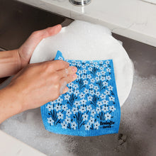 Load image into Gallery viewer, Blue Bouquet Swedish Dishcloth
