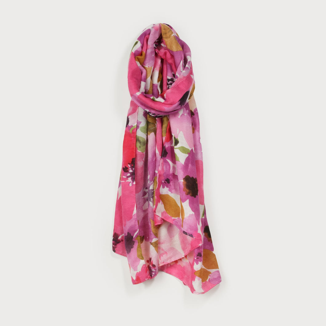 Watercolour Blooms Wrap - Berry (Caracol)