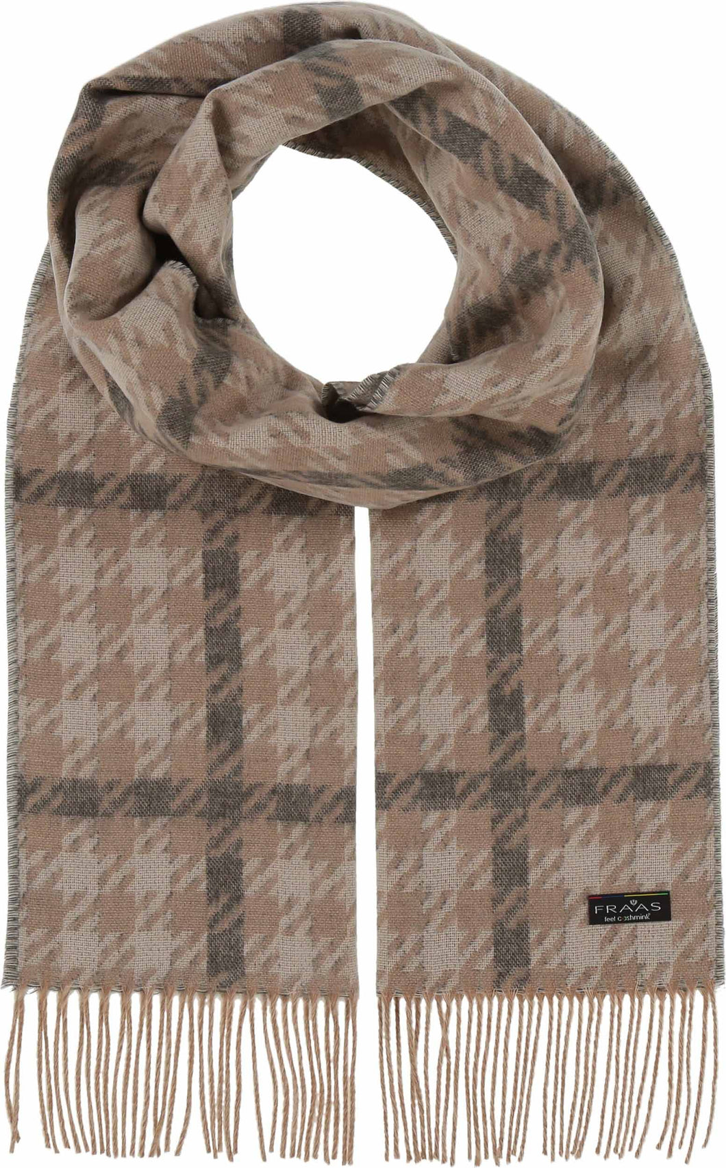 Houndstooth Cashmink Scarf - Beige