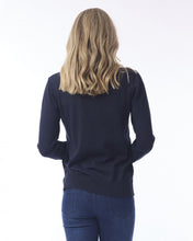 Load image into Gallery viewer, Knit Cotton V Jumper - Navy (Orientique)
