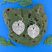 Load image into Gallery viewer, Filigree Leaf Earrings - Silver
