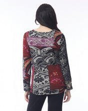 Load image into Gallery viewer, Giza Patch Top - Grey/Red Mix (Orientique)

