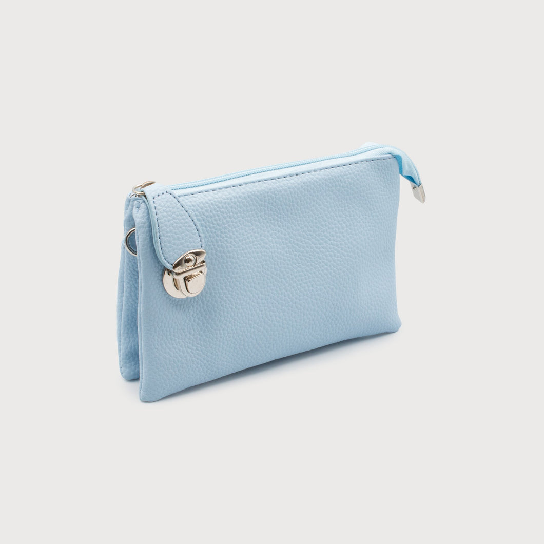 Crossbody Multi Pocket Purse - Powder Blue (caracol)