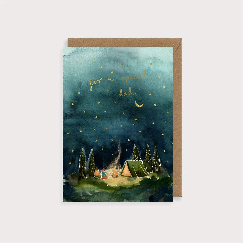 Special Dad Starry Night Camping Card