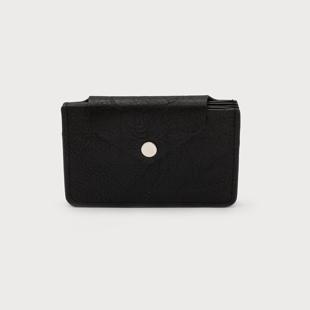 Snap Tri Pocket Cardholder -Black
