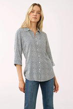Load image into Gallery viewer, Stripe 3/4 Tunic Blouse - Dark Blueberry (FDJ)
