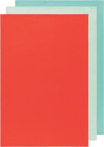 Floursack S/3 Tea Towels - Jade/Lucite/Fiesta