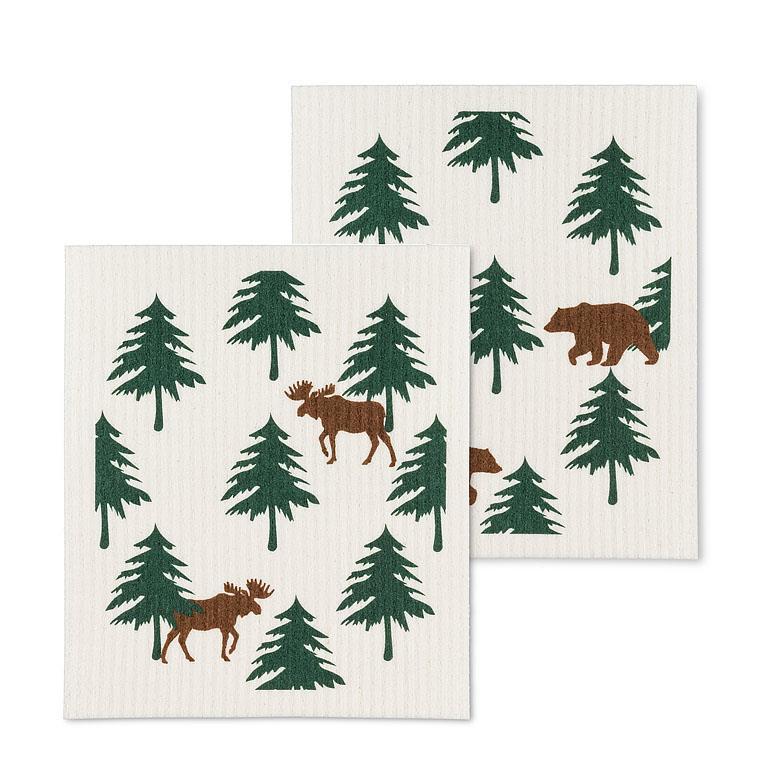 Moose & Bear Set/2 Swedish Dishcloths