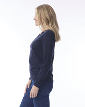 Load image into Gallery viewer, Knit Cotton V Jumper - Navy (Orientique)
