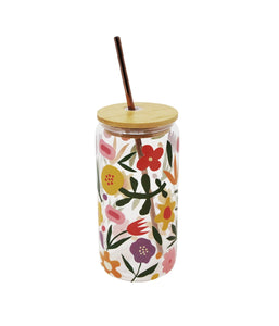 Floral Tumbler W/ Lid