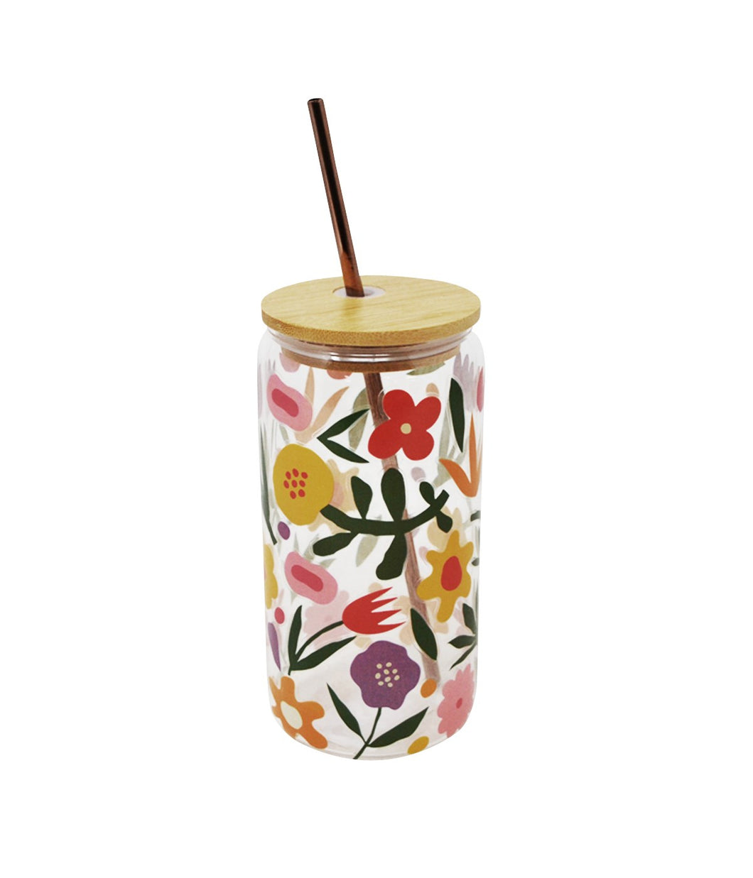 Floral Tumbler W/ Lid