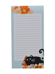 Flowers & Black Cat Notepad