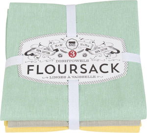 Floursack S/3 Tea Towels - Zest/Moon/Jade