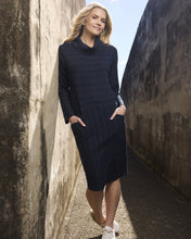Load image into Gallery viewer, Waves Cowl Dress - Navy (Orientique)

