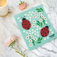 Load image into Gallery viewer, Ladybugs Swedish Dishcloth
