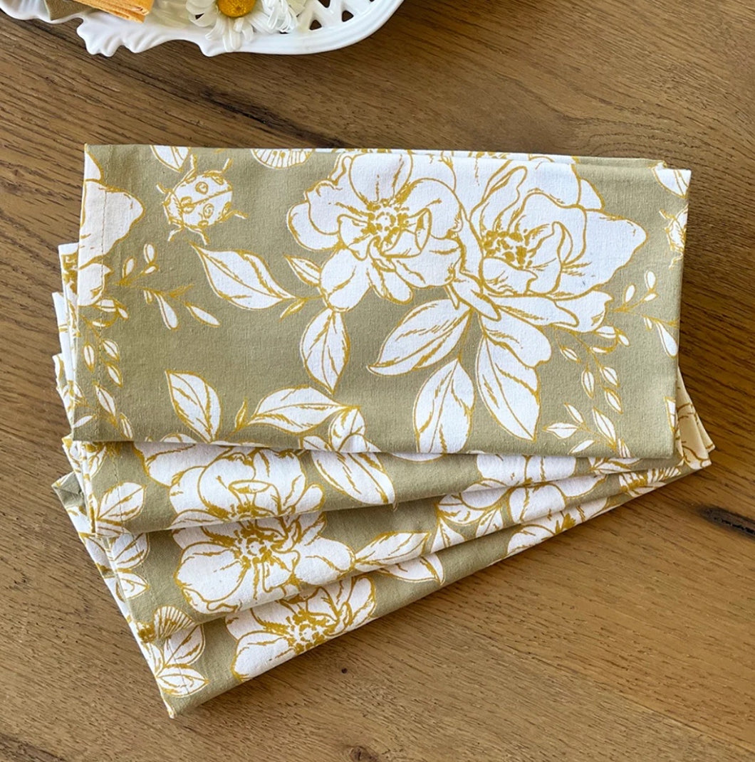 Moss Ladybug Set/4 Napkin